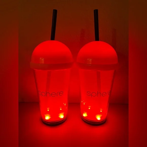 Sphere💜 LED 💙Light-Up 💚Tumblers 🤍with ❤️Straws ! - Picture 5 of 6